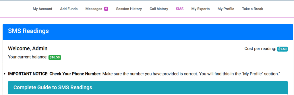 Starting SMS Psychic Readings .
